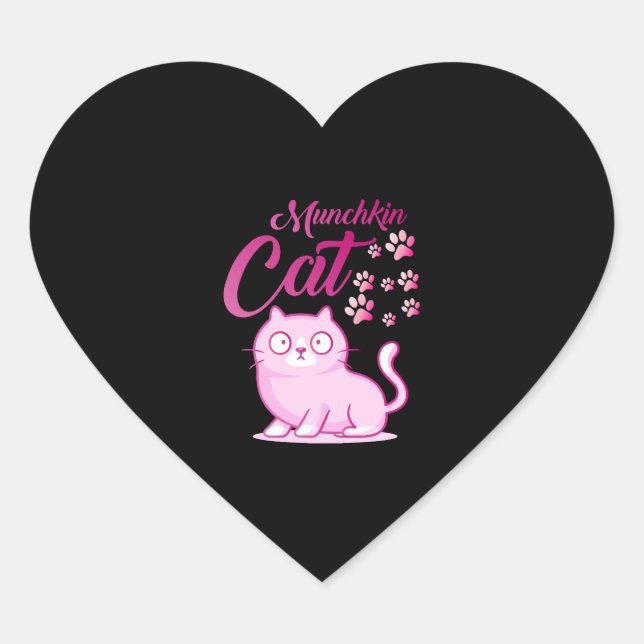 Munchkin Cat       Heart Sticker (Front)