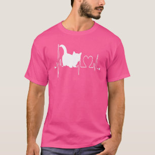Munchkin Cat Heartbeat Ekg I Love My Munchkin Cat T-Shirt