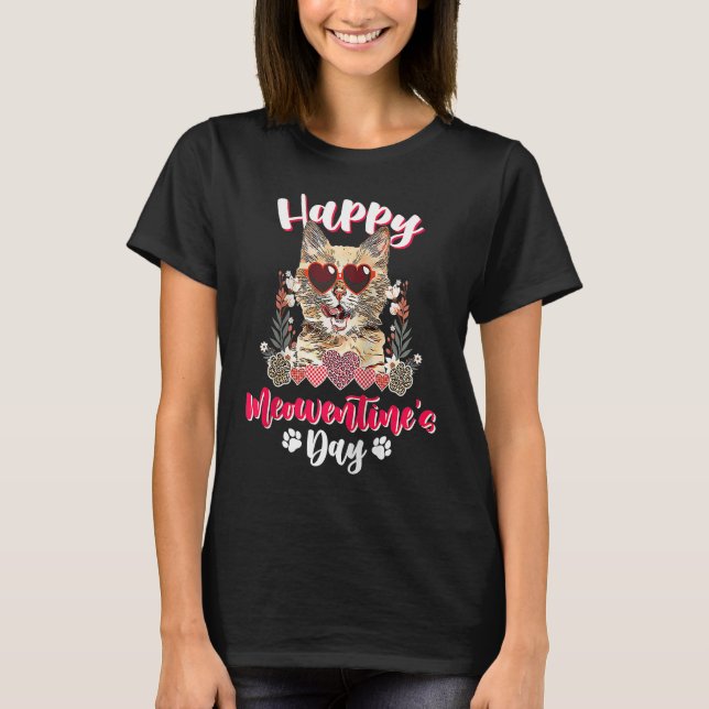 Munchkin Cat Meowentines  Valentines Day Raglan Ba T-Shirt (Front)