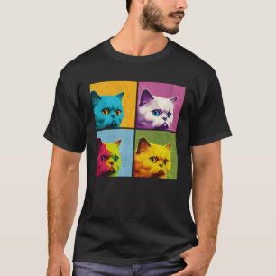 Munchkin Cat Pop Illustration Colourful Animal Men T-Shirt