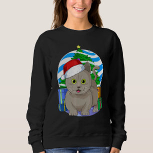 Munchkin Cat Santa Christmas Tree Decor Sweatshirt