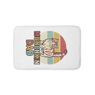 Munchkin Dad Retro Cat Lover Vector Shirt Design_1 Bath Mat