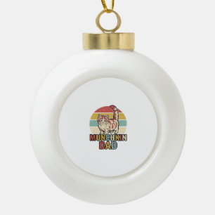 Munchkin Dad Retro Cat Lover Vector Shirt Design_1 Ceramic Ball Christmas Ornament