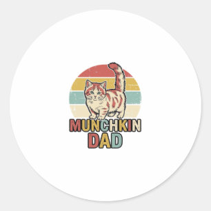 Munchkin Dad Retro Cat Lover Vector Shirt Design_1 Classic Round Sticker