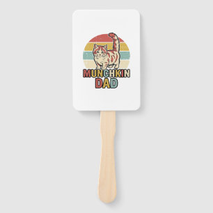Munchkin Dad Retro Cat Lover Vector Shirt Design_1 Hand Fan
