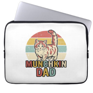 Munchkin Dad Retro Cat Lover Vector Shirt Design_1 Laptop Sleeve