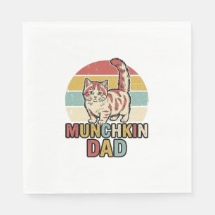 Munchkin Dad Retro Cat Lover Vector Shirt Design_1 Napkin