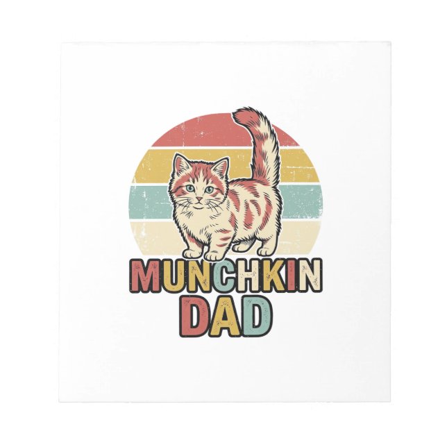 Munchkin Dad Retro Cat Lover Vector Shirt Design_1 Notepad (Front)