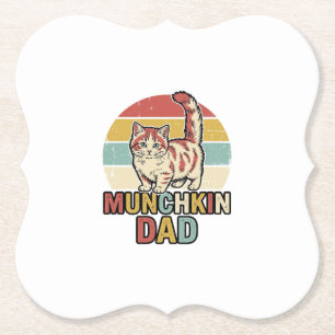 Munchkin Dad Retro Cat Lover Vector Shirt Design_1 Paper Coaster