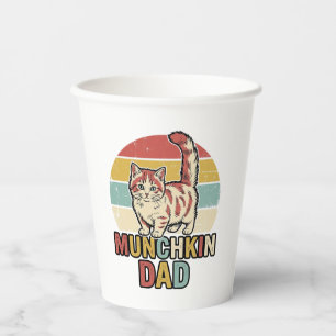 Munchkin Dad Retro Cat Lover Vector Shirt Design_1 Paper Cups
