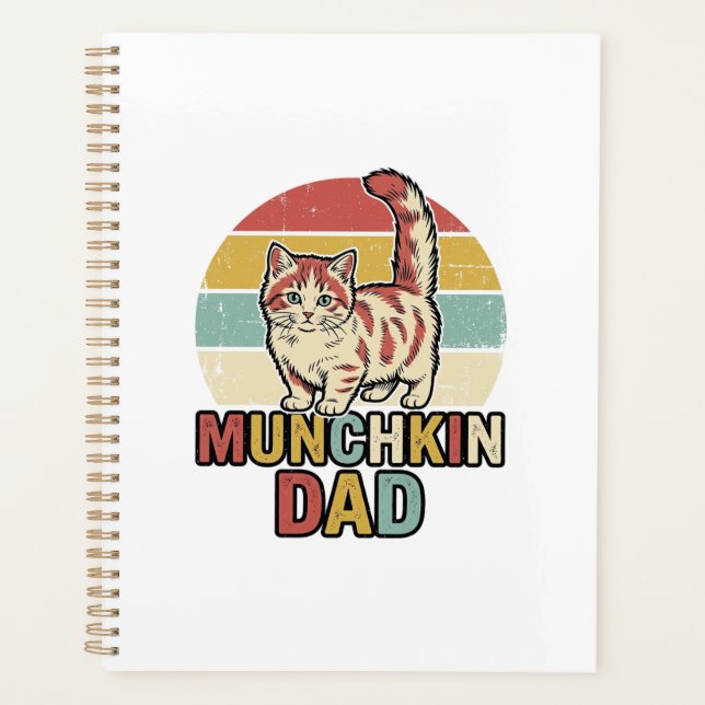 Munchkin Dad Retro Cat Lover Vector Shirt Design_1 Planner (Front)