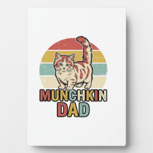 Munchkin Dad Retro Cat Lover Vector Shirt Design_1 Plaque