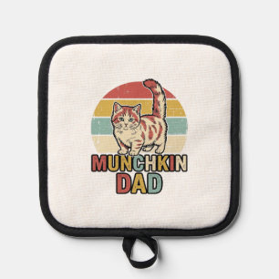 Munchkin Dad Retro Cat Lover Vector Shirt Design_1 Pot Holder