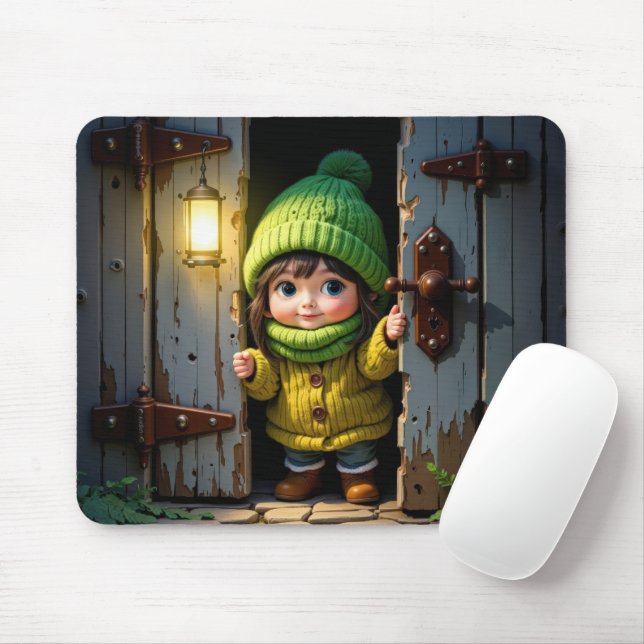 Munchkin Wearing a Hat and Sweater Mouse Mat (With Mouse)