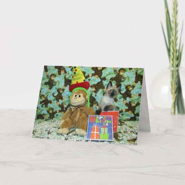 Munch's Birthday Wishes - Siamese Cat / Kitten Card (Front)