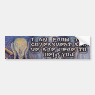 Munch's "The Scream" and Goverment help! Bumper Sticker