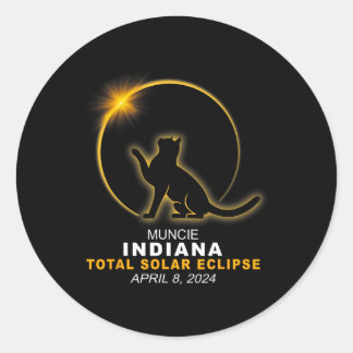 Muncie 2024 Total Solar Eclipse  Classic Round Sticker