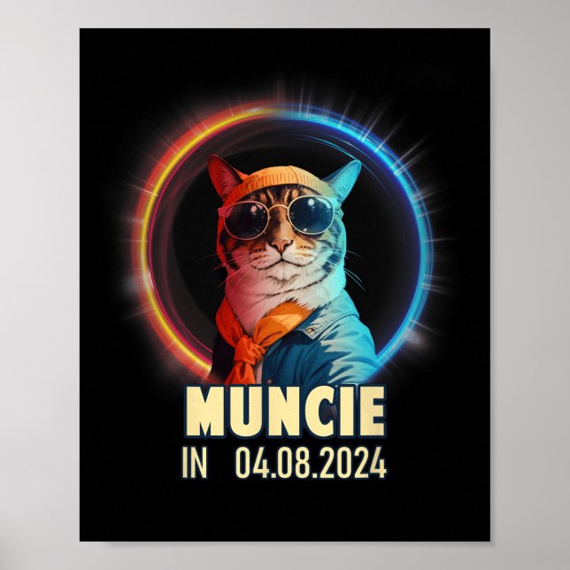 Muncie Indiana Total Solar Eclipse 2024  Poster (Front)