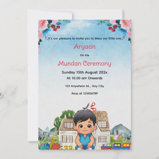 Mundan Ceremony Mobile Invitation (Front)