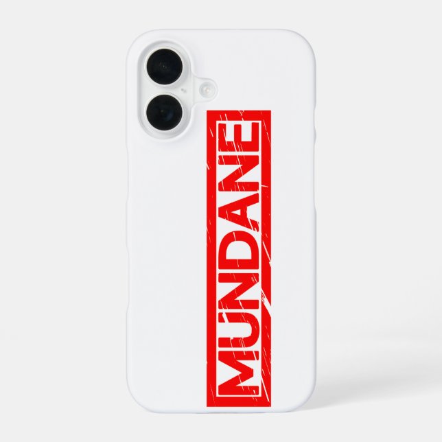 Mundane Stamp iPhone 16 Case (Back)