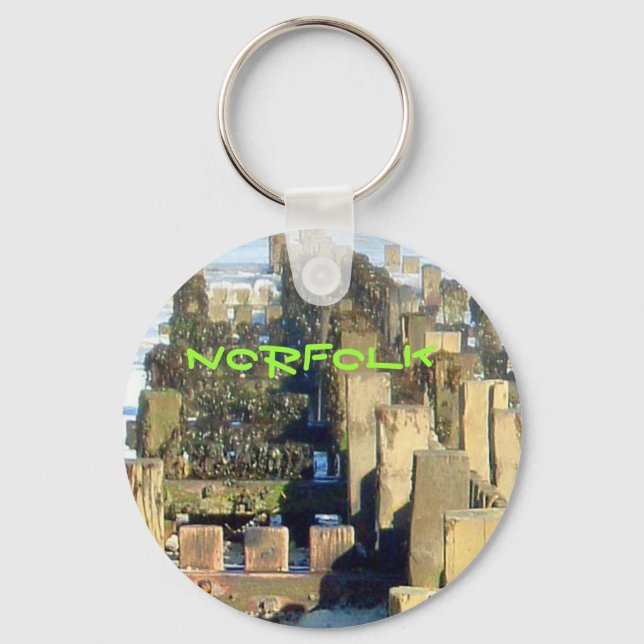Mundesley Beach Groyne, Norfolk, UK keychain (Front)