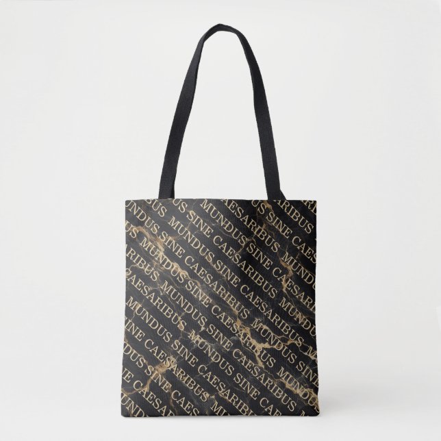 “Mundus Sine Caesaribus” Black Marble  Tote Bag (Front)