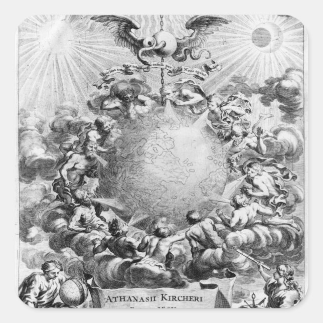 Mundus Subterraneus' by Athanasius Kircher Square Sticker (Front)