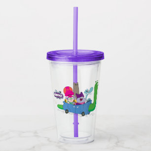 Mung, Chowder, Shnitzel, & Truffles in Snail Car Acrylic Tumbler