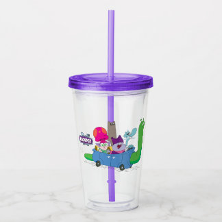 Mung, Chowder, Shnitzel, & Truffles in Snail Car Acrylic Tumbler