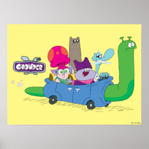 Mung, Chowder, Shnitzel, & Truffles in Snail Car Poster