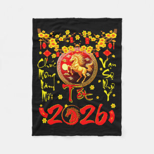Mung Nam Moi Tet 2026 Vietnamese Lunar New Year Ho Fleece Blanket
