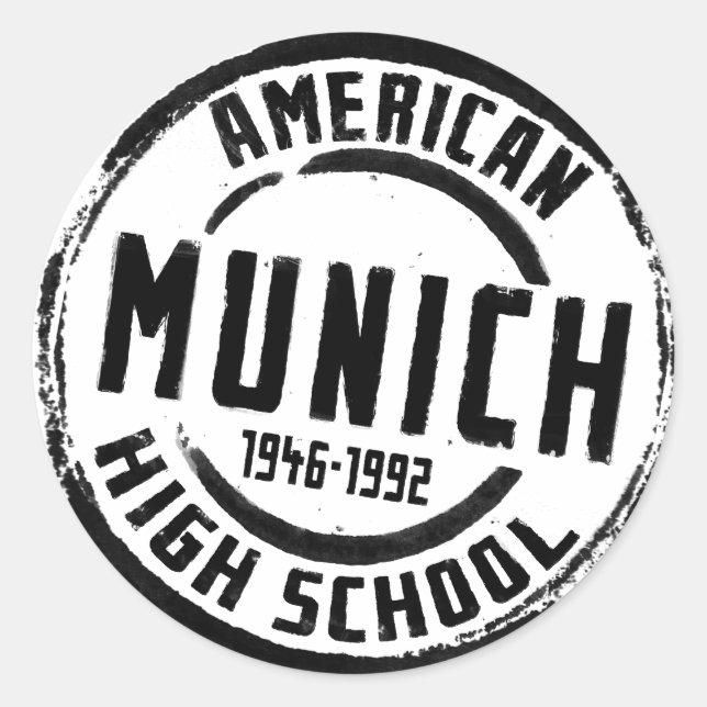 Munich American High School Stamp A004 Classic Round Sticker (Front)
