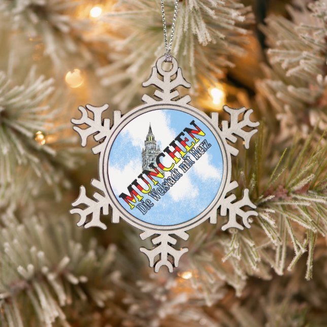 Munich Bavaria Germany Snowflake Ornament (Tree)