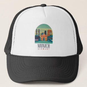 Munich Bavaria Germany Vintage Travel Trucker Hat