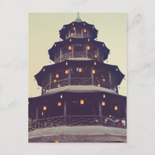 Munich chinese tower postcard