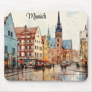 Munich Cityscape-Elegance for for Your Desk Mouse Mat