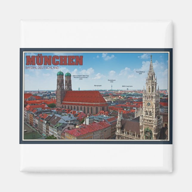 Munich Cityscape Magnet (Front)