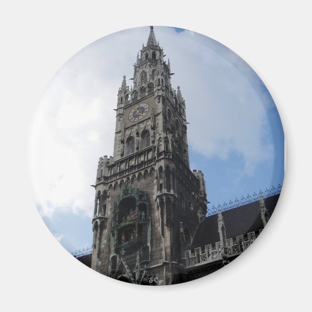 Munich Clock Tower Marienplatz Magnet (Front)