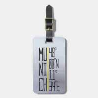 Munich Coordinates Luggage Tag, Germany