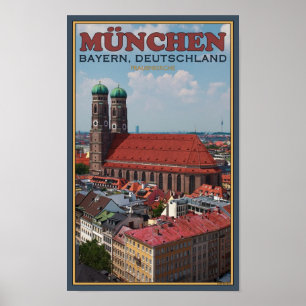 Munich Frauenkirche (Portrait) Poster