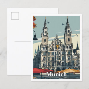 Munich Germany Art Vintage Travel Postcard