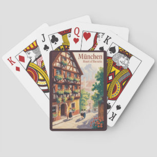 Munich Germany Bavaria Illustration Travel Art Playing Cards