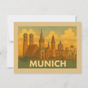 Munich Germany City Art Postcard