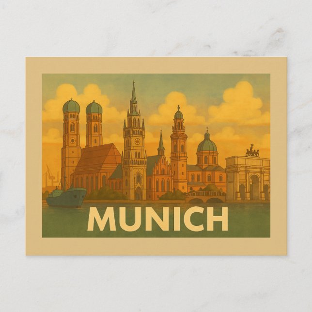 Munich Germany City Art Postcard (Front)
