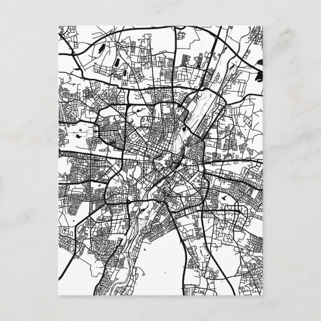 Munich Germany City Map Postcard (Front)