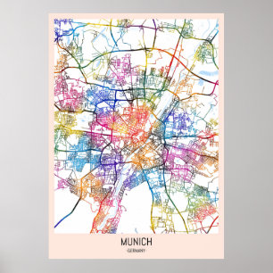 Munich Germany City Map Poster