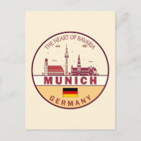 Munich Germany City Skyline Emblem
