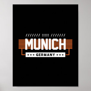 Munich Germany Modern Typography Graphic Design Poster