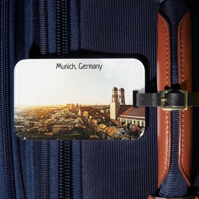 Munich Germany Panorama View Luggage Tag (Front Insitu 4)