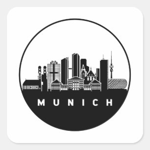 Munich Germany Skyline Square Sticker